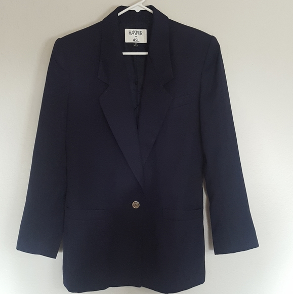 Kasper for ASL Black Blazer Jacket Vintage - Picture 2 of 7